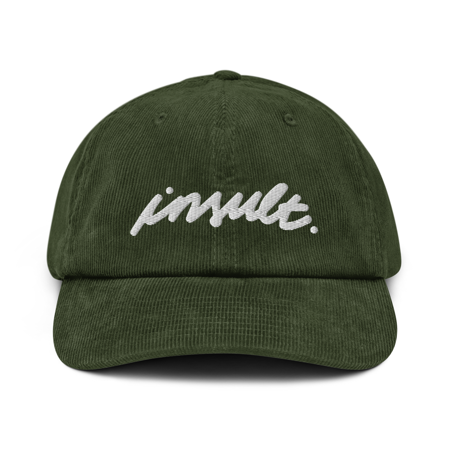 INSULT LOGO® Dark Olive Corduroy Hat