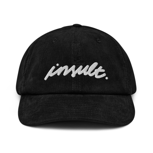 INSULT LOGO® Black Corduroy Hat